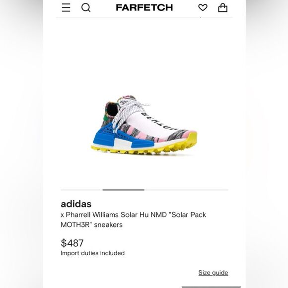 Adidas Pharrell Williams Solar Hu  NMD “Solar Pack MOTH3R” Sneakers size 9 - Picture 8 of 11
